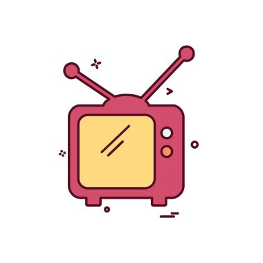 Televizyon simgesi tasarım vektörü