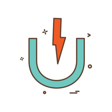 Mıknatıs güç simge vektör tasarımı