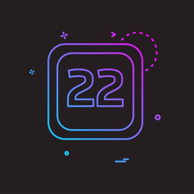 22 tarihi takvim simge tasarlamak vektör