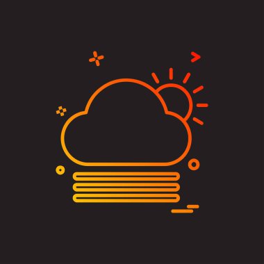 Weather simge vektör siyah arka plan üzerine