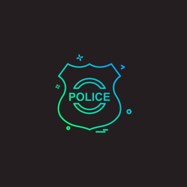 Polis amblemi kuvvet simge vektör tasarımı kalkan