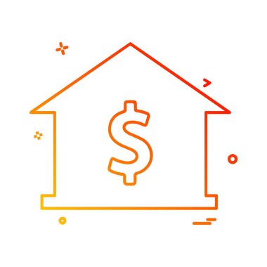 Dolar simgesi tasarım, renkli vektör çizim