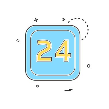 24 tarihi takvim simge tasarlamak vektör