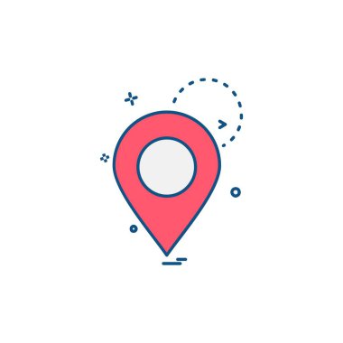 Gezinti simgesi tasarım, renkli vektör çizim