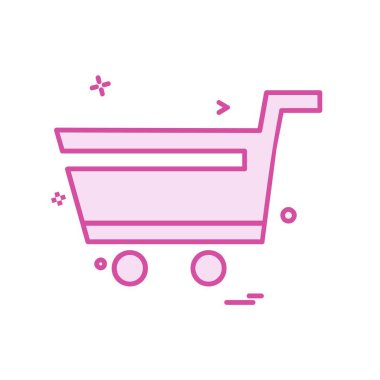 Sepeti simgesi tasarım, renkli vektör çizim