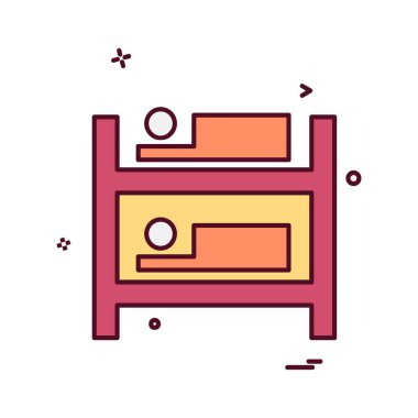 Mobilya simgesi tasarım, renkli vektör çizim