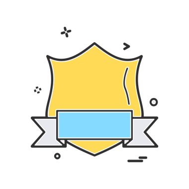 Kalkan simgesi tasarım, renkli vektör çizim