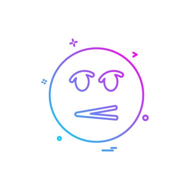 Emoji simgesi tasarım, renkli vektör çizim