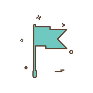 Bayrak simgesi tasarım vektörü