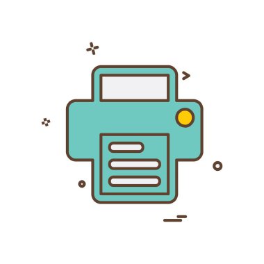 Yazıcı simgesi tasarım, vektör çizim