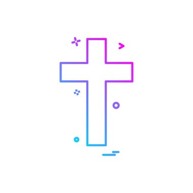 din cross Hıristiyan simge vektör tasarımı