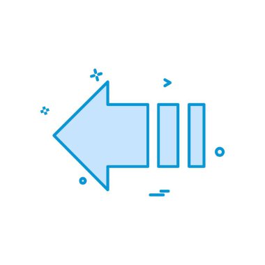 Sol ok simgesi tasarım vektörü