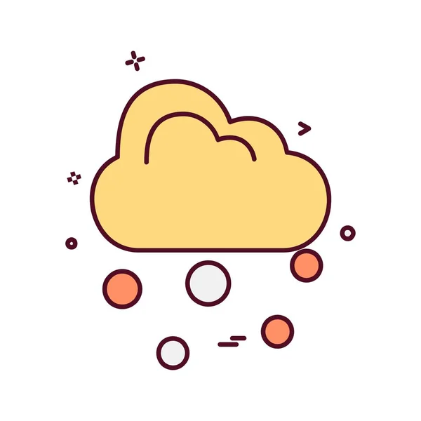 Cloud Icon Design Colorful Vector Illustration — Stock Vector