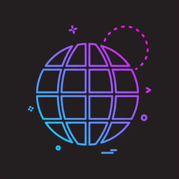 Globe Icon Design Illustration Vectorielle — Image vectorielle