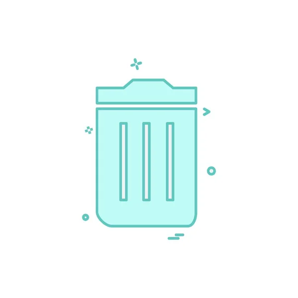 Trash Icon Design Bunte Vektorillustration — Stockvektor