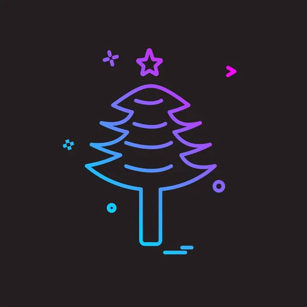 Boże Narodzenie Drzewo Ikona Projekt Wektor — Wektor stockowy