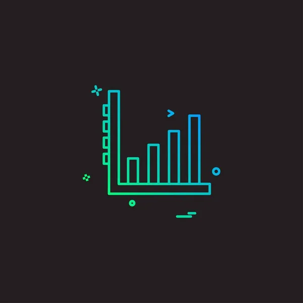 Färgglada Diagram Ikonen Svart Bakgrund — Stock vektor