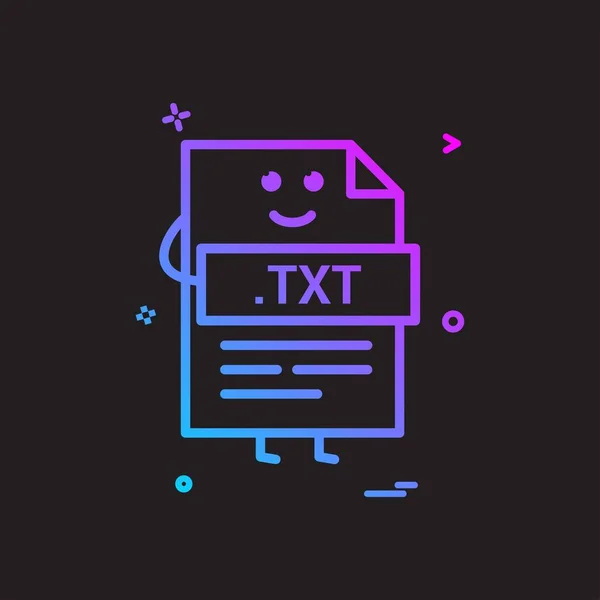 Ordenador Txt Formato Archivo Type Icon Vector Design — Vector de stock