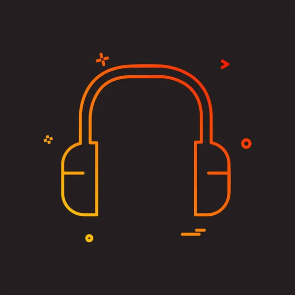 Headphone Icon Design Vector — Stock Vector