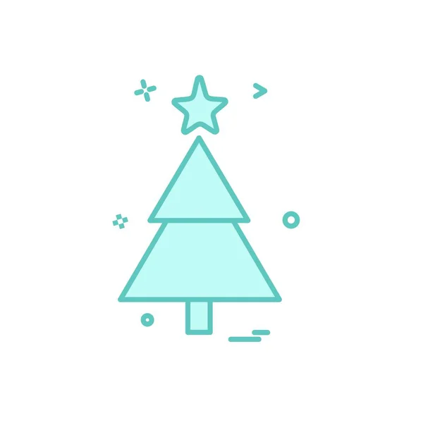 Árbol Navidad Icono Diseño Vector — Vector de stock