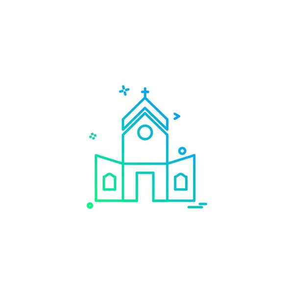 Kerk Pictogram Ontwerp Vector — Stockvector