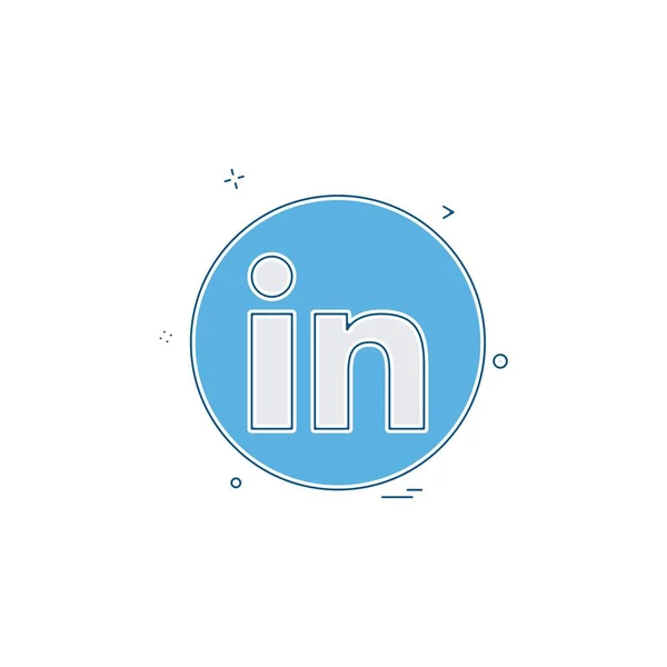 Red Medios Comunicación Social Linkedin Icono Diseño Vectores — Vector de stock