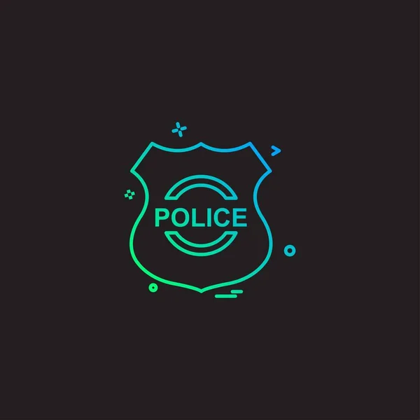 Polizei Schild Emblem Kraft Symbol Vektor Design — Stockvektor