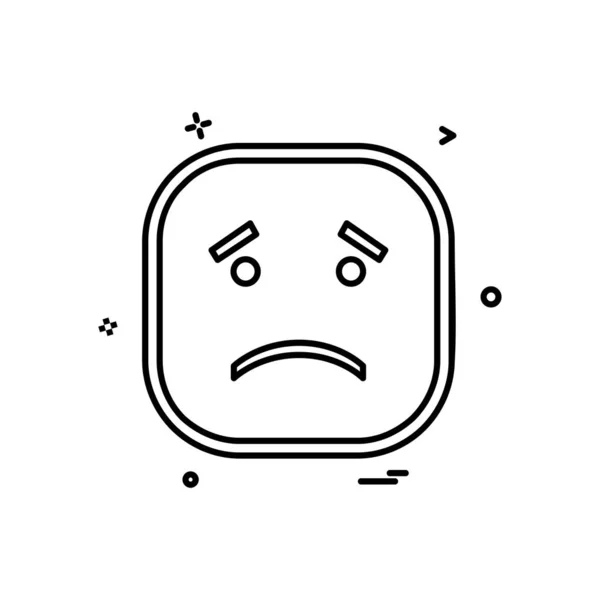 Conception Icône Emoji Triste Illustration Vectorielle Colorée — Image vectorielle