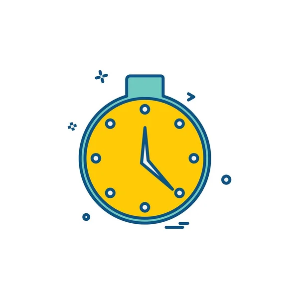 Uhr Flache Icon Vektor Illustration — Stockvektor