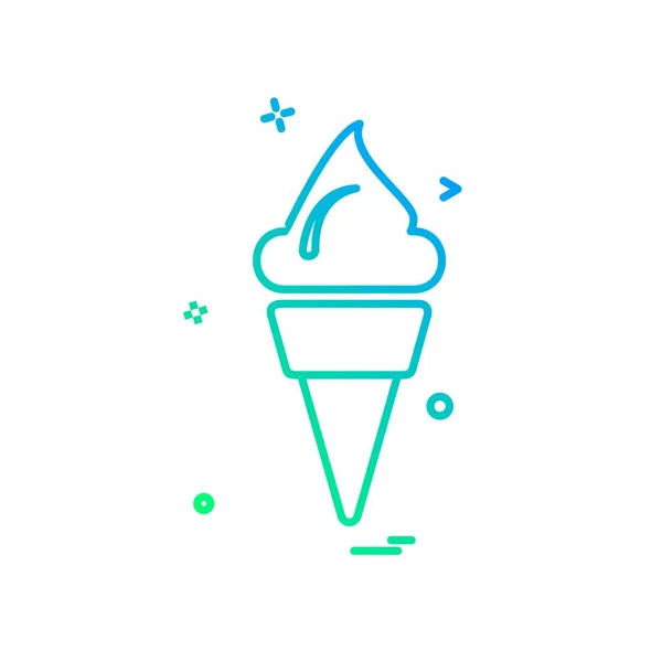 Icono Helado Diseño Vector Colorido Ilustración — Vector de stock