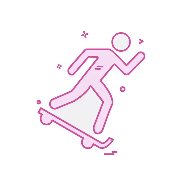 Skateboard Icono Diseño Vector — Vector de stock