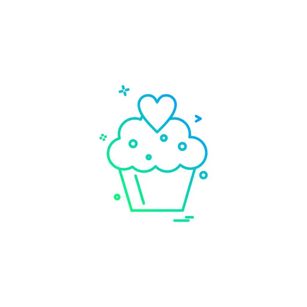 Kuchen Icon Design Bunte Vektorillustration — Stockvektor