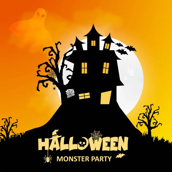 Halloween Party Plakat Design Für Feiertags Typografie Bunte Vektorillustration — Stockvektor