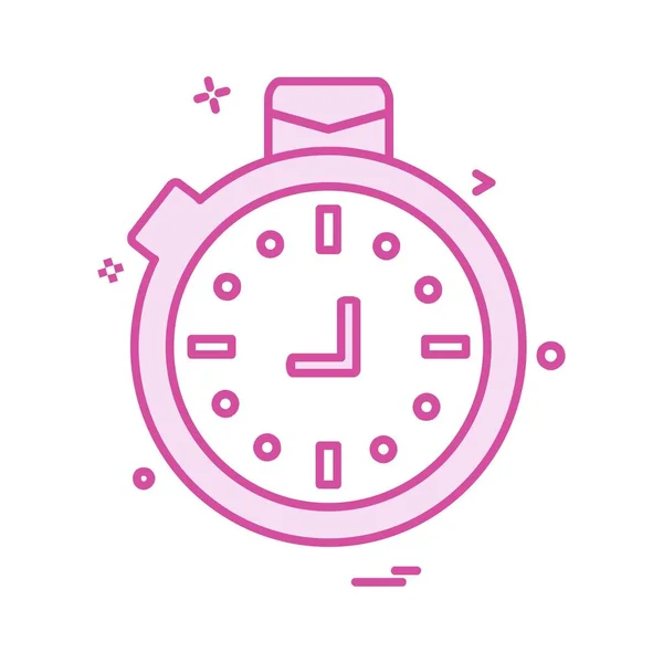 Reloj Icono Plano Vector Ilustración — Vector de stock