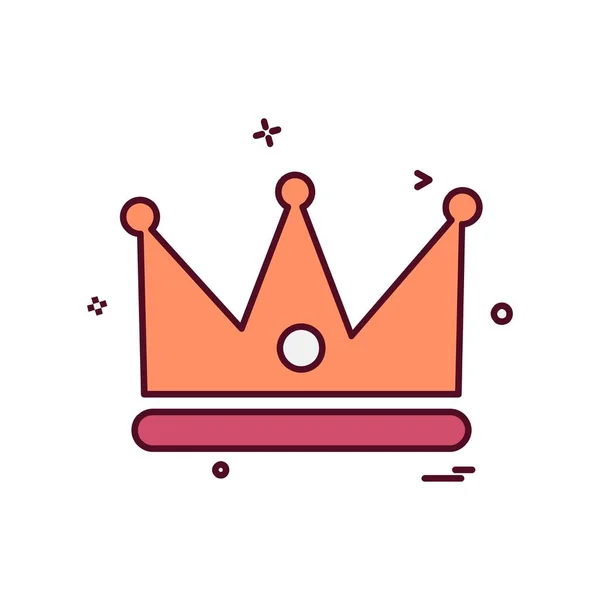 Crown Icon Design Vector — Stock Vector