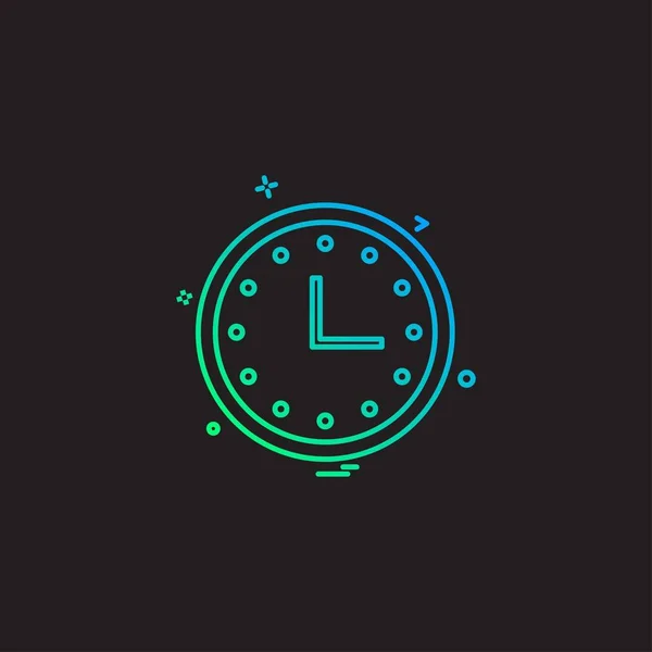 Clock Icon Design Vector — Stock Vector