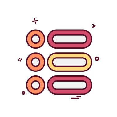 Menü simgesi tasarım, renkli vektör çizim