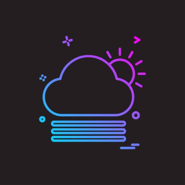 Siyah arka plan üzerinde renkli weather simge vektör