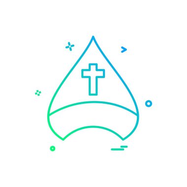 Hristiyan başlığı çapraz ikon vektör tasarımı