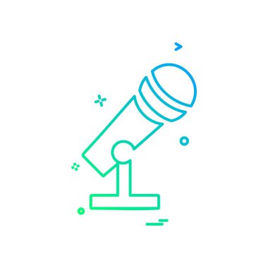 Mikrofon simgesi tasarım, renkli vektör çizim