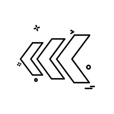 Sol ok simgesi tasarım vektörü