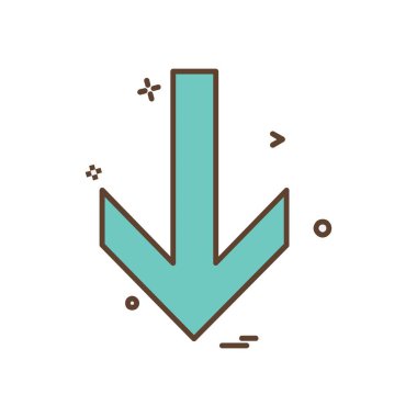 Aşağı ok simgesi tasarım vektörü