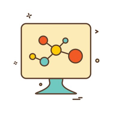 LCD ekran molekülleri simge vektör