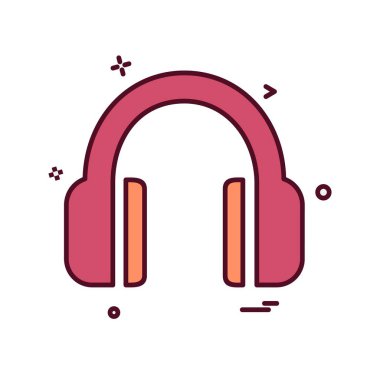 Kulaklık simge tasarlamak vektör