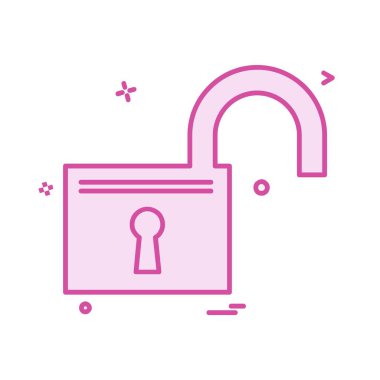 kilit düz simge vektör çizim 