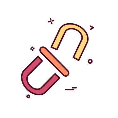 Web bağlantı simgesi tasarım, renkli vektör çizim