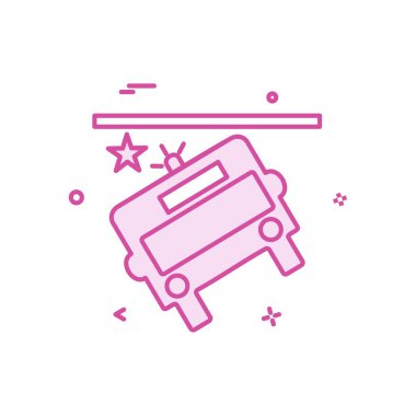 Otobüs kaza simge tasarlamak vektör