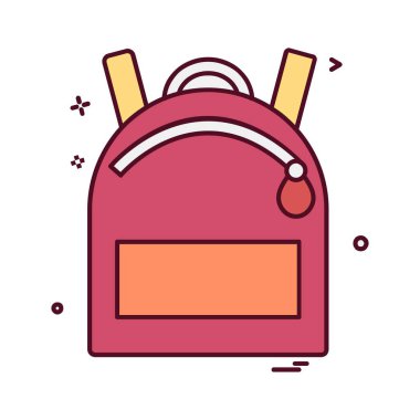 Okul çantası simge tasarlamak vektör