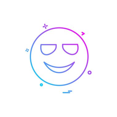 Emoji simgesi tasarım, renkli vektör çizim