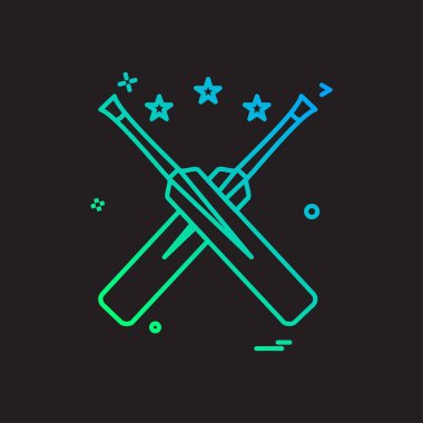 yarasa yarasa yıldız kriket simge vektör tasarımı